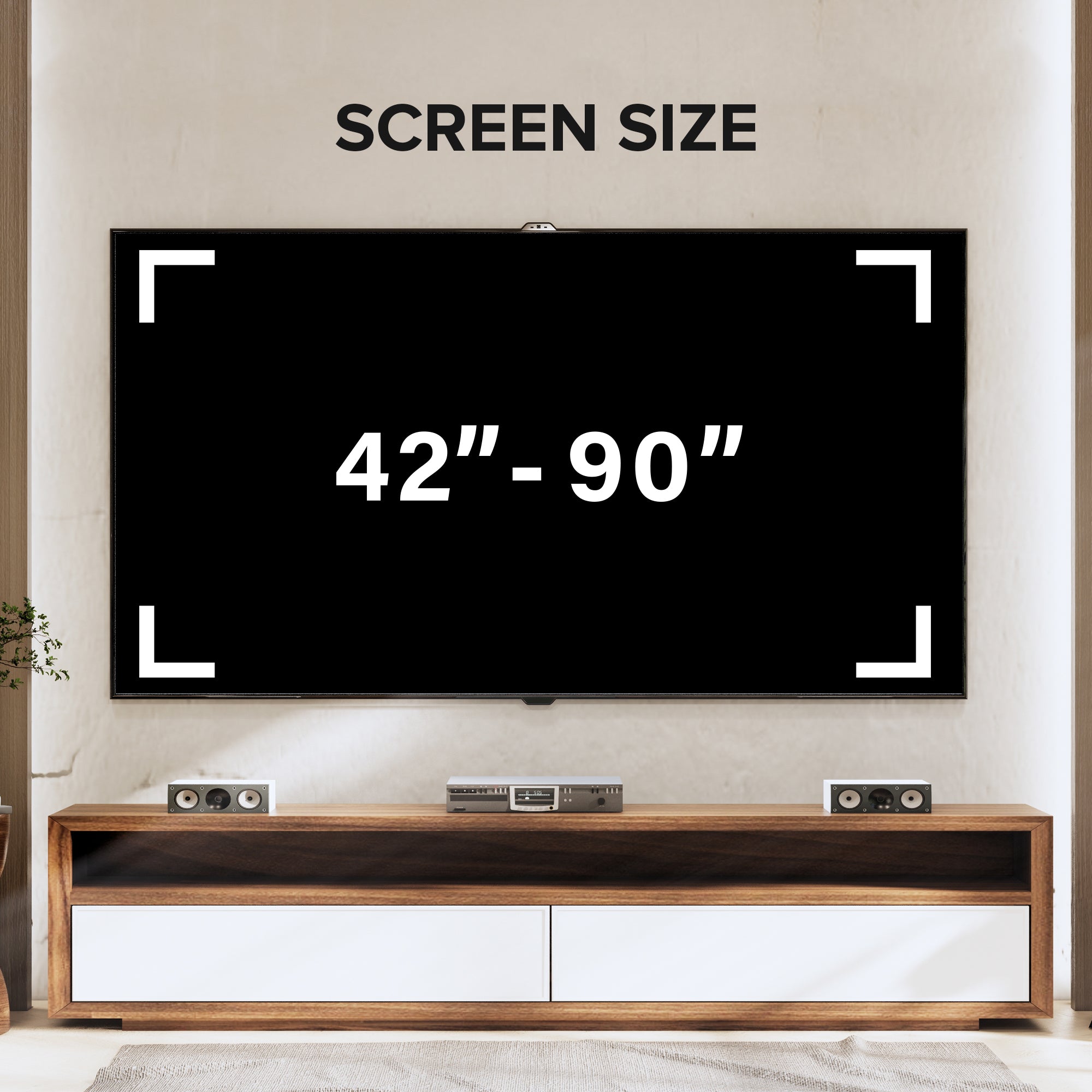 Heavy-Duty Tilting TV Wall Mount for 42"-90" TVs - Supports 132 lbs, VESA 800x600