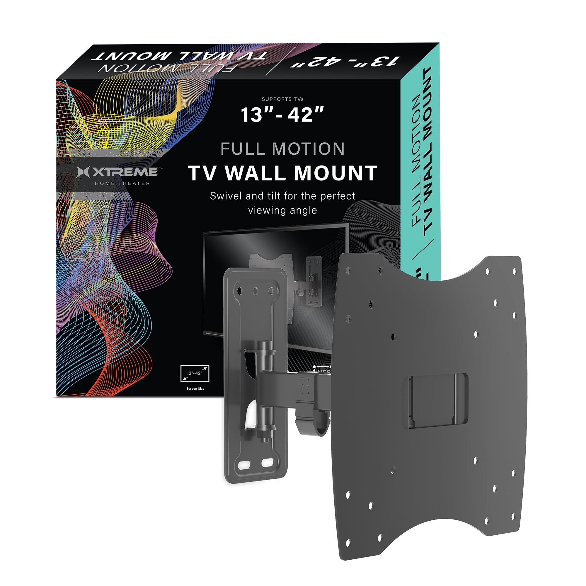 Full Motion TV Wall Mount Bracket for 13-42 Inch TVs, Supports up to 55 lbs, Easy to Install