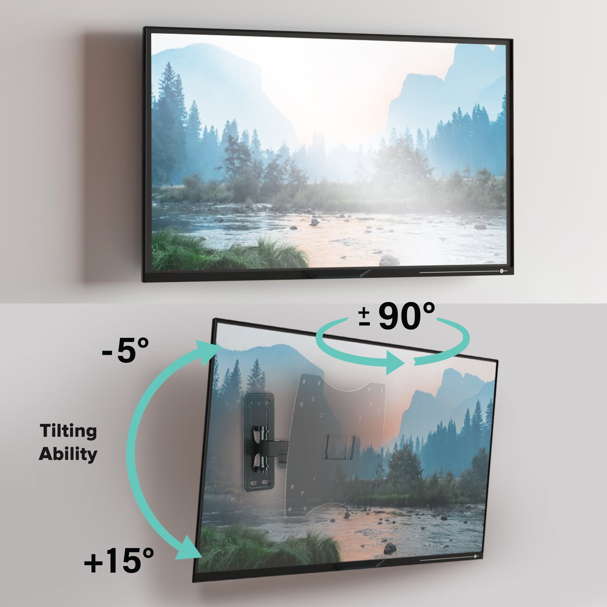 Full Motion TV Wall Mount Bracket for 13-42 Inch TVs, Supports up to 55 lbs, Easy to Install