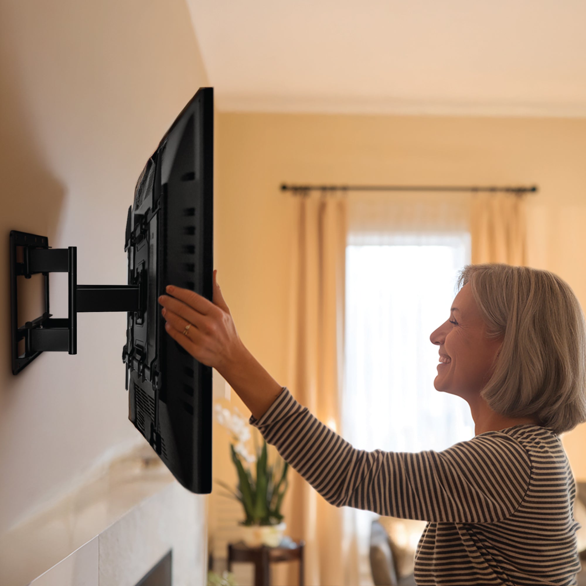 Full Motion TV Wall Mount Bracket for 13-42 Inch TVs, Supports up to 55 lbs, Easy to Install