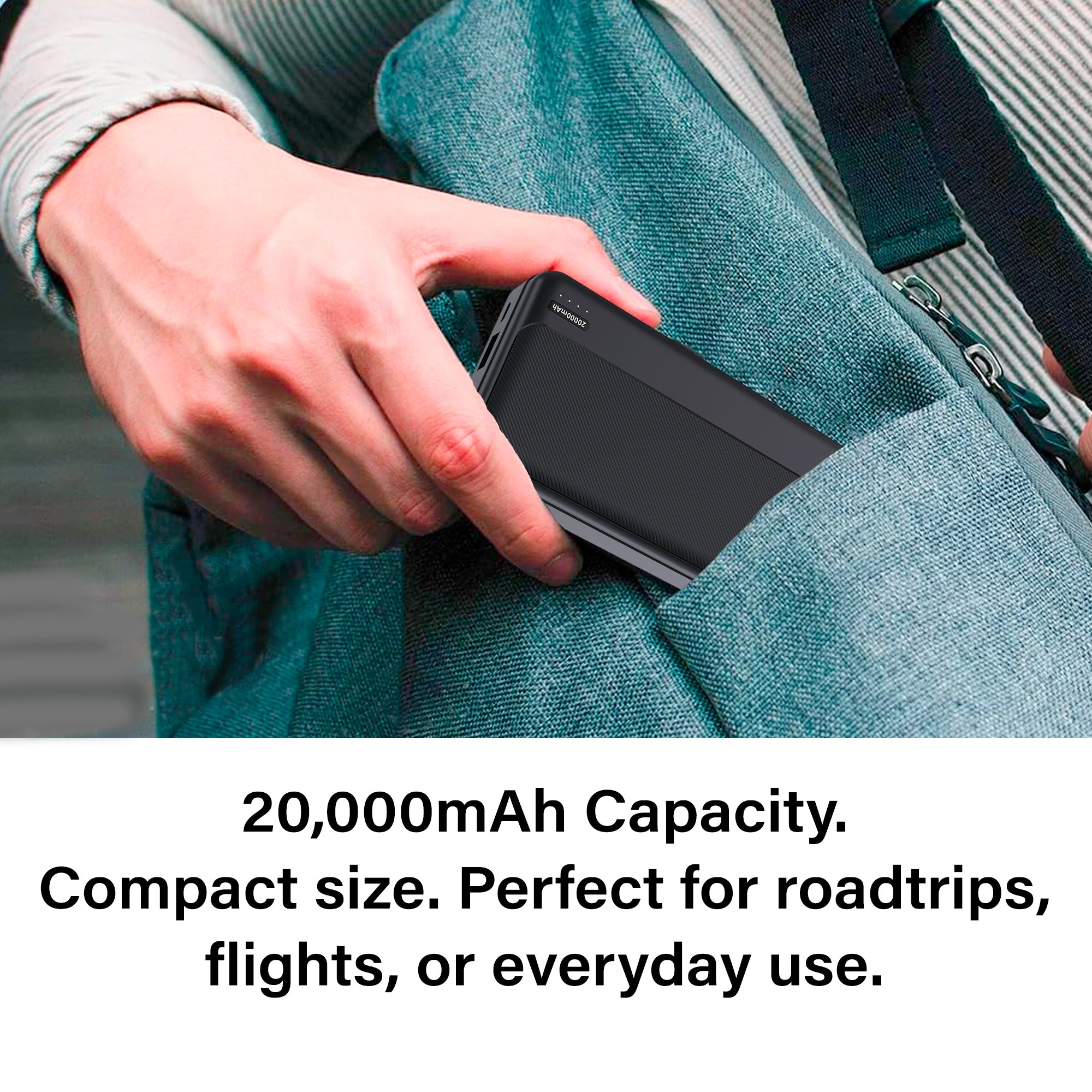 Pro 20,000mAh Portable Charger – 20W Fast Charging Power Bank with USB-C Power Delivery (PD) & Quick Charge USB-A, LED Digital Display