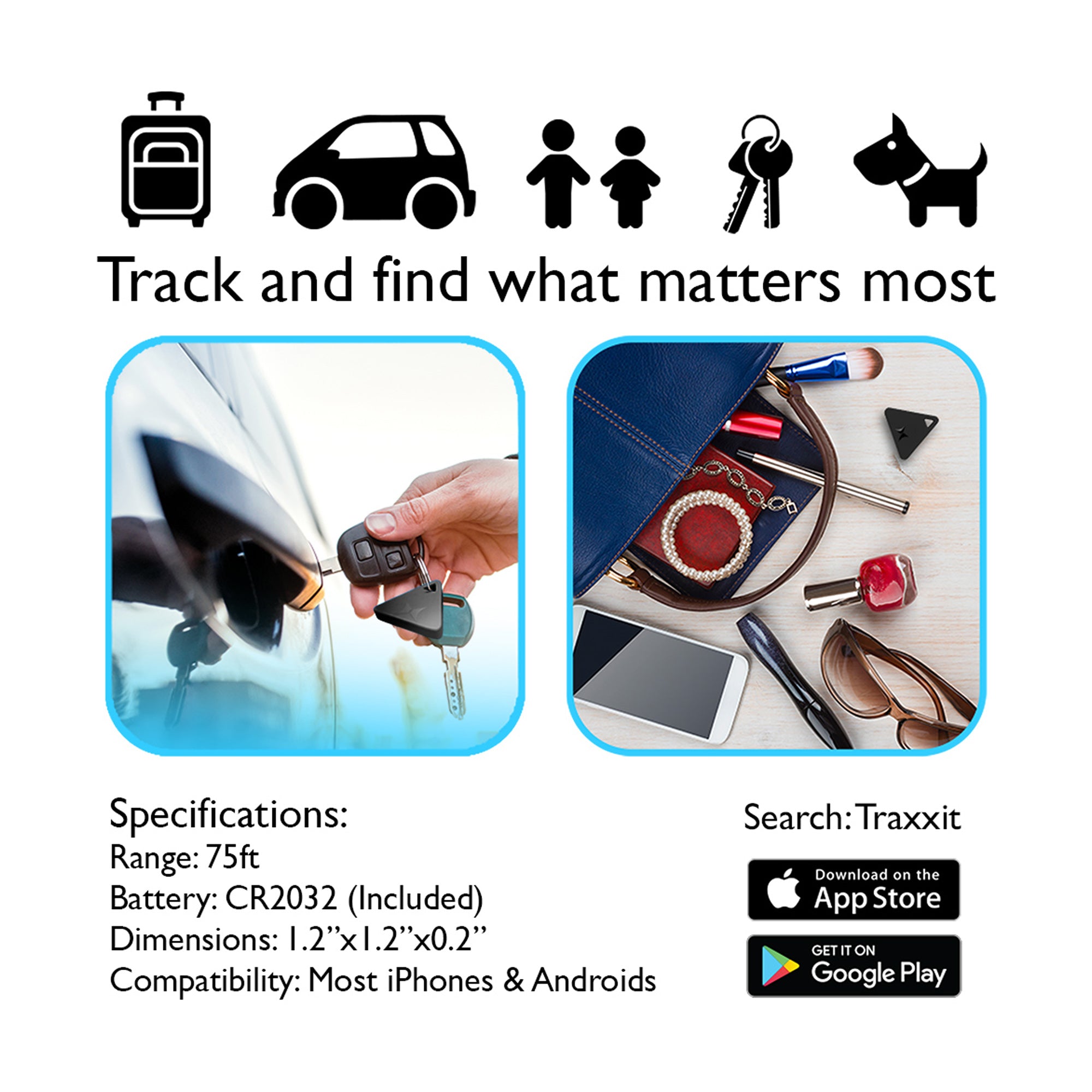 Traxx It Bluetooth Tracker (2 Pack)