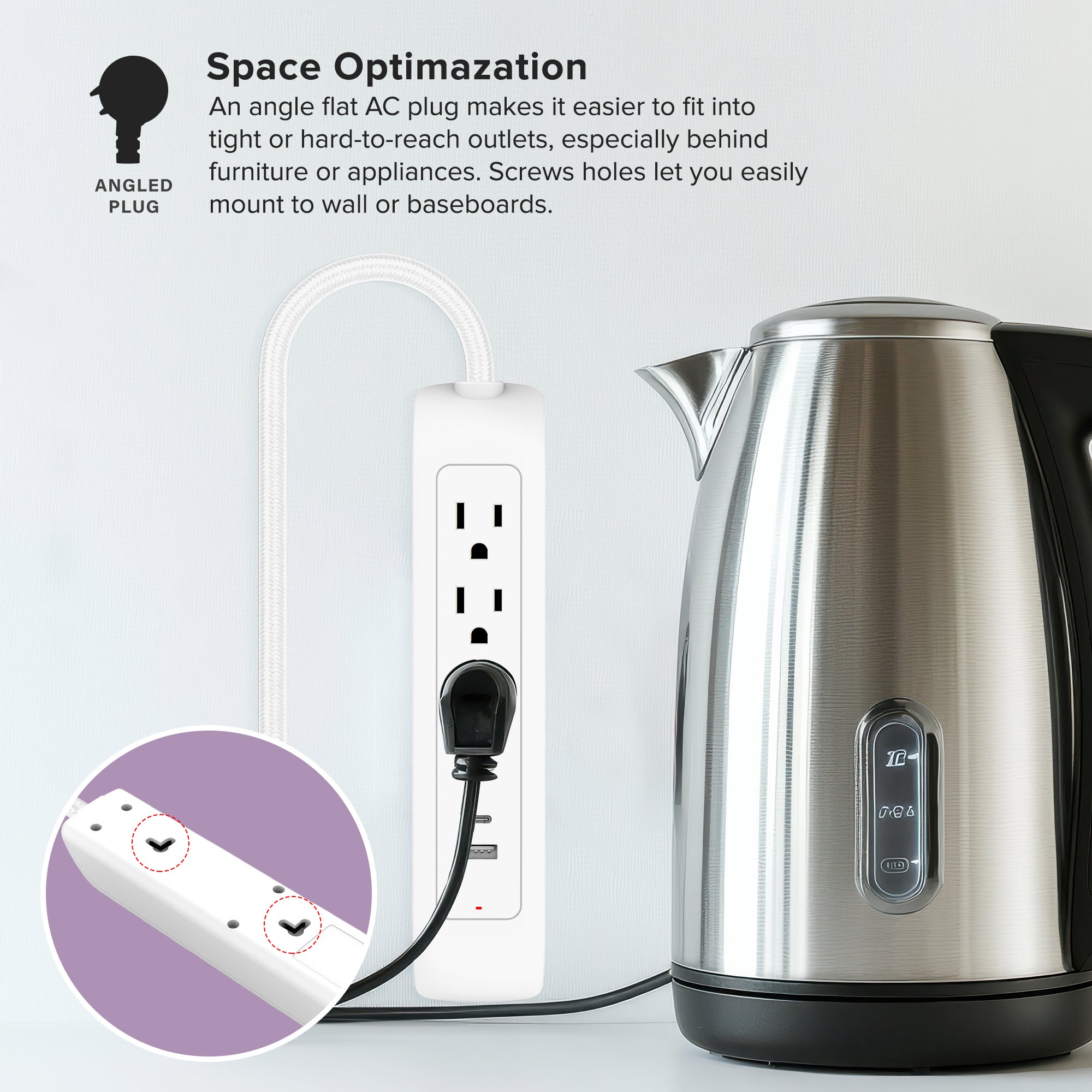 Xtreme Power Surge Strip 3 Outlets with USB-A & 3.1A USB-C