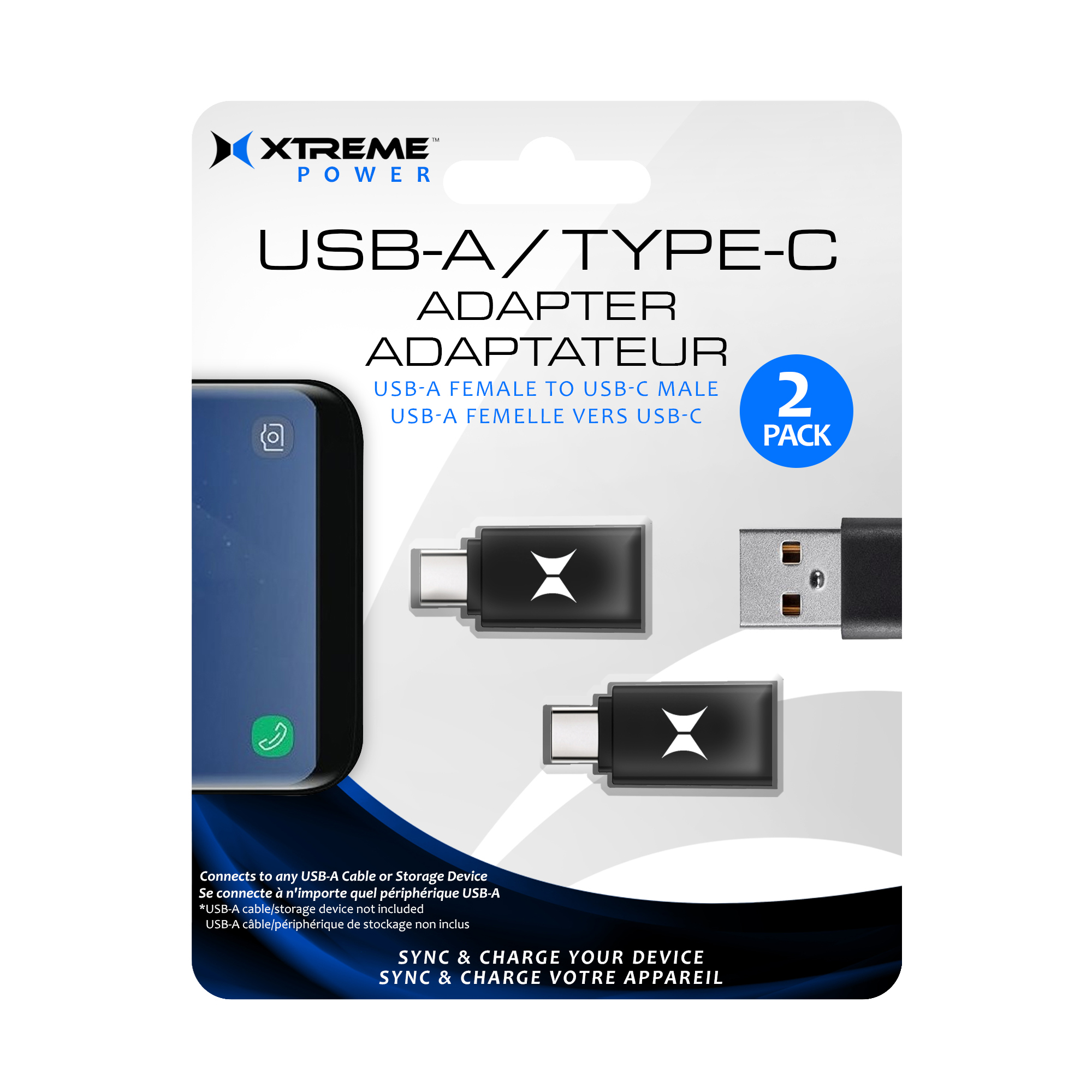 ADAPTATEUR USB-A FEMELLE VERS USB-C MALE