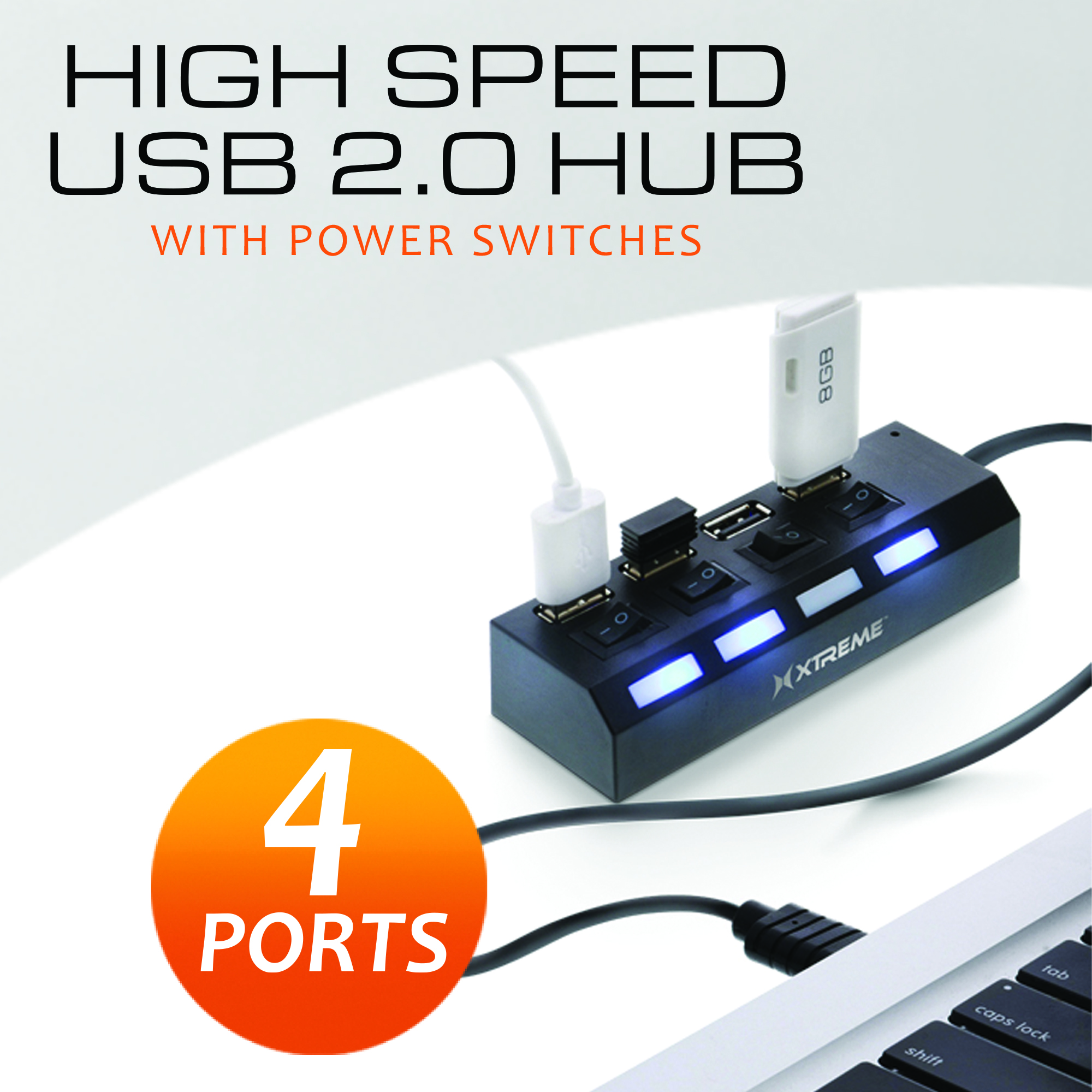 4 PORTS USB 2.0 HUB